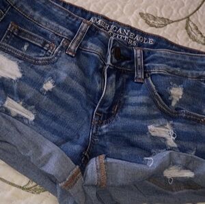 Vintage Y2K AE American Eagle Outfitters AEO Women's Booty Min Shorts Low Rise 4
